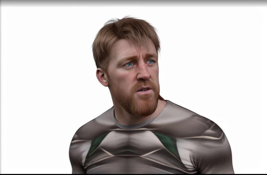 irish man, (35 years old) , (highres, realistic:1.2), detailed face, expressive eyes, , muscular, funny