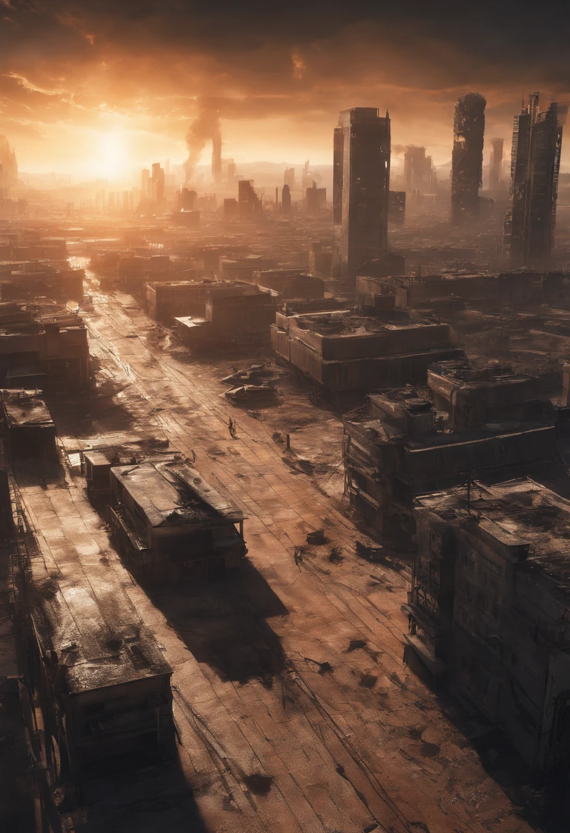 3d render, warhammer 40k city background, macro panorama, wide panoramic wallpaper, 4k high definition, realistic