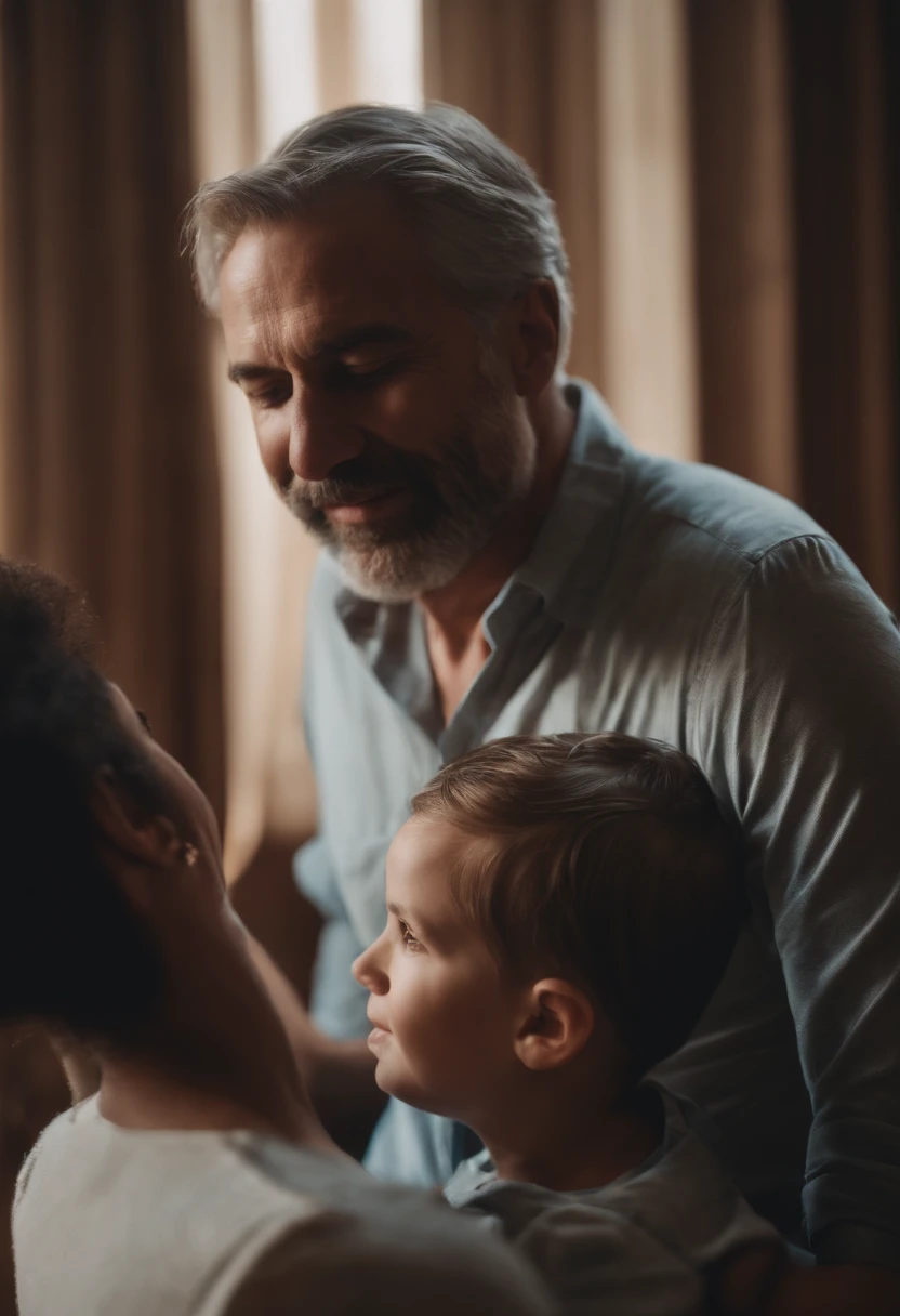 Portrait of a father with family