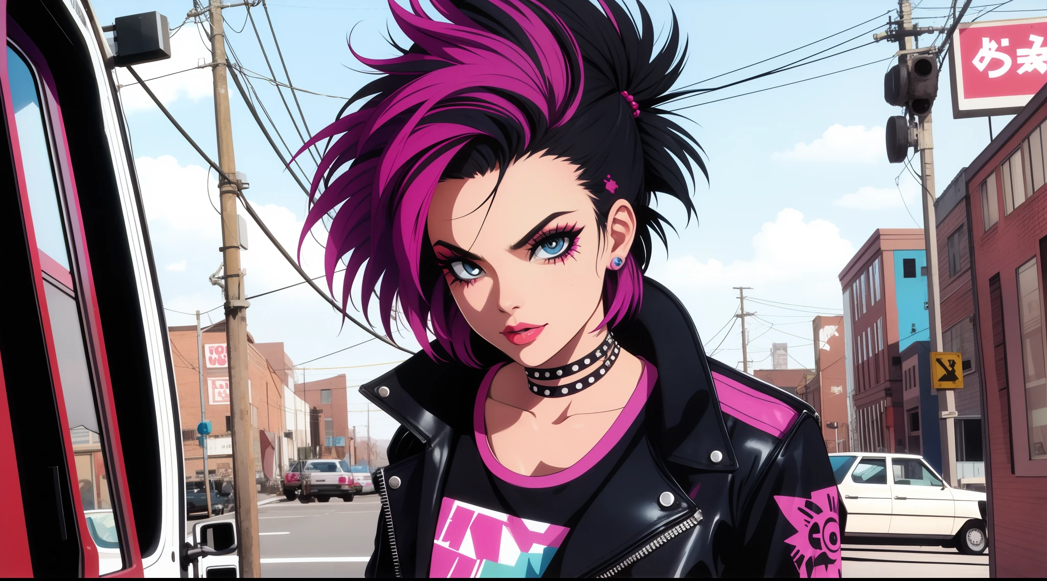 a punk woman from the 80s