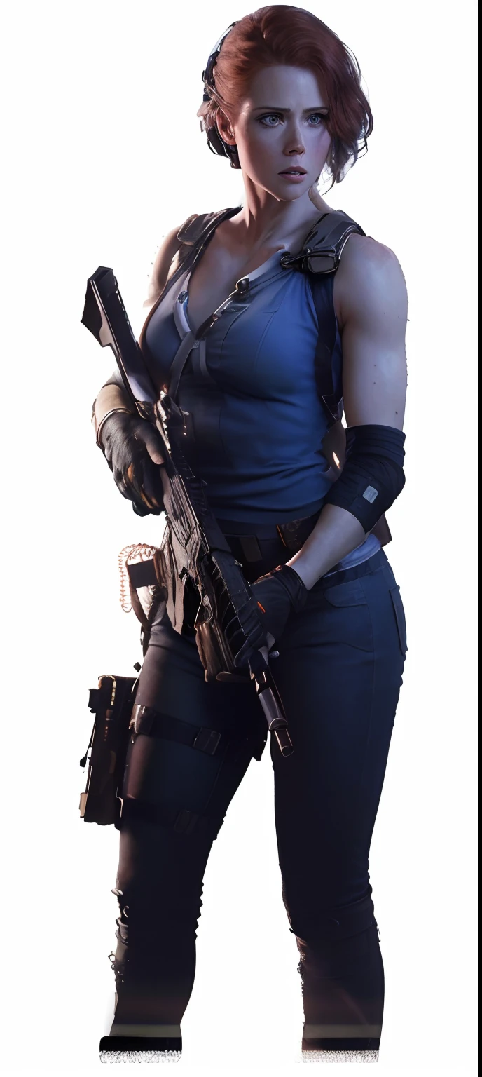 Hot terrified Sci fi Amy Adams wiith a sci fi weapon on Ishimura Horror Space Ship photography, natural light, photorealism, cinematic rendering, ray tracing, the highest quality, the highest detail, Cinematic, Third-Person View, Blur Effect, Long Exposure, 8K, Ultra-HD, Natural Lighting, Moody Lighting, Cinematic Lighting