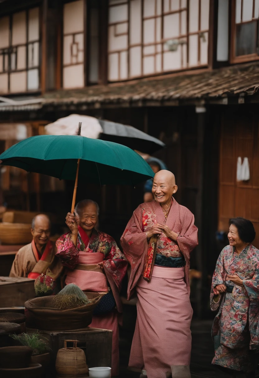 Japan people in their 60s　smiling　I'm smiling　I don't have any hair at all