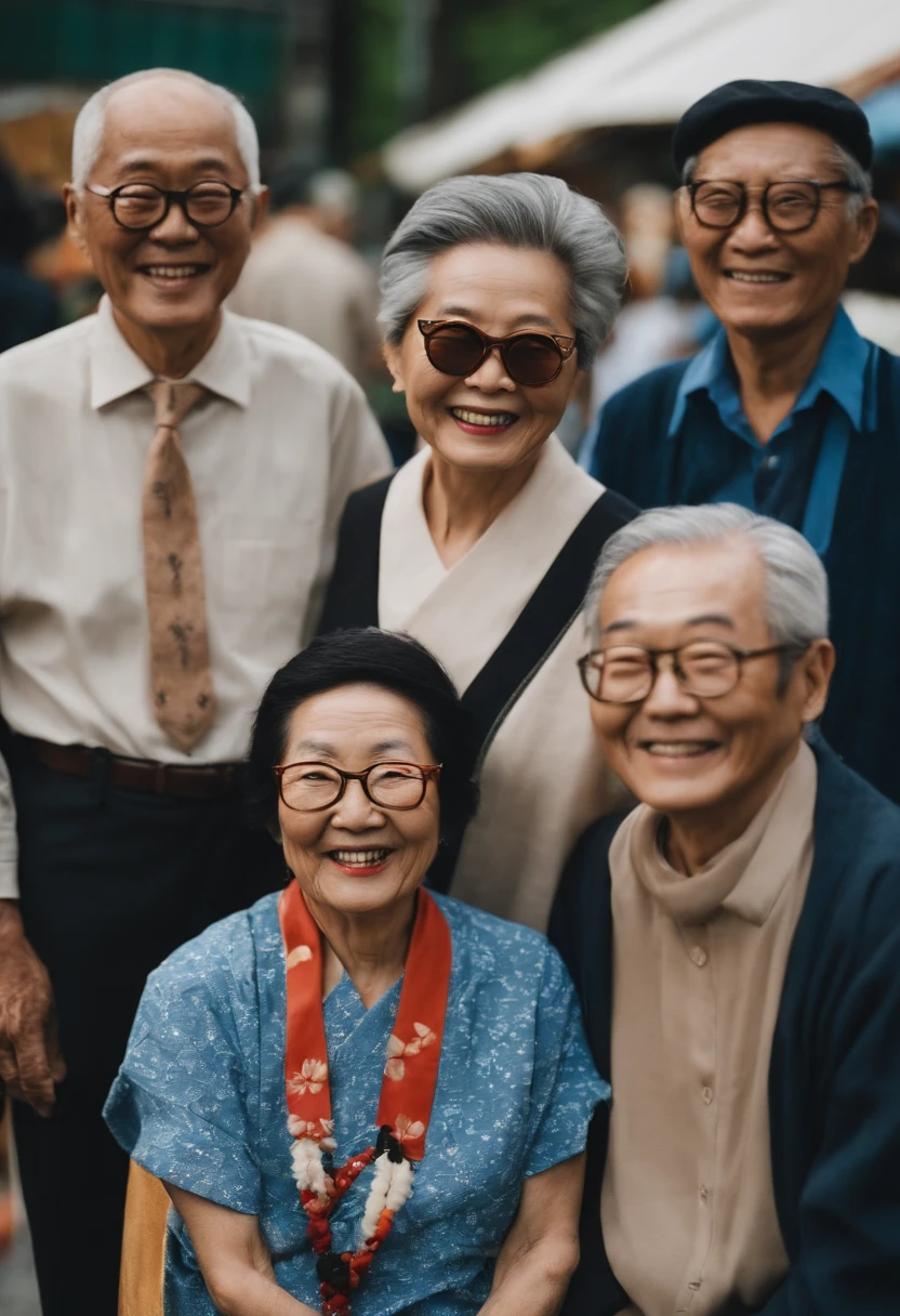 Japan people in their 60s　smiling　I'm smiling　I don't have any hair at all　Round large glasses