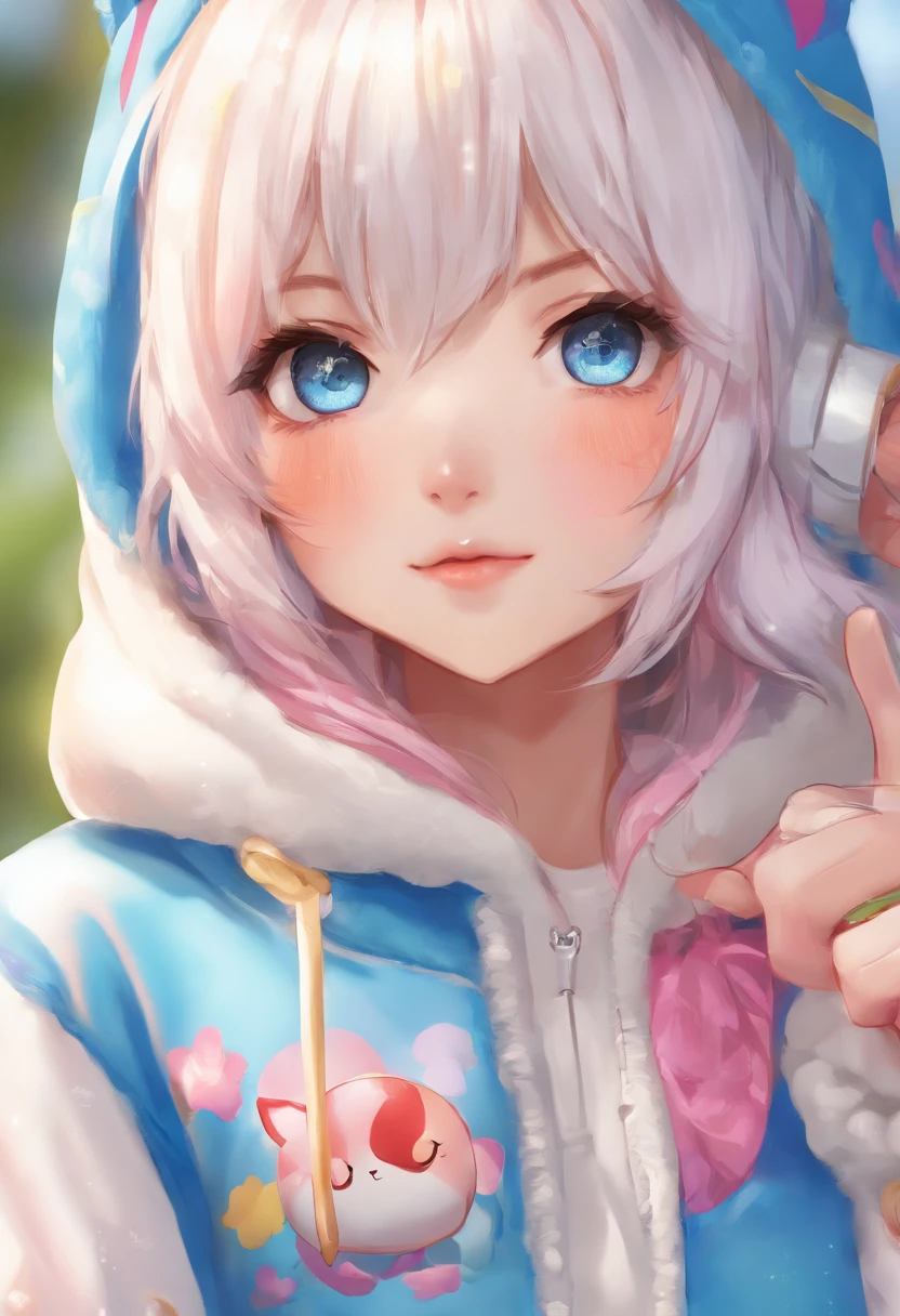(best quality,highres),male,adult,neko,soft cute outfit,blue eyes,long white hair,black hoodie,detailed eyes,detailed lips,vivid colors,photorealistic,studio lighting,ultra-detailed