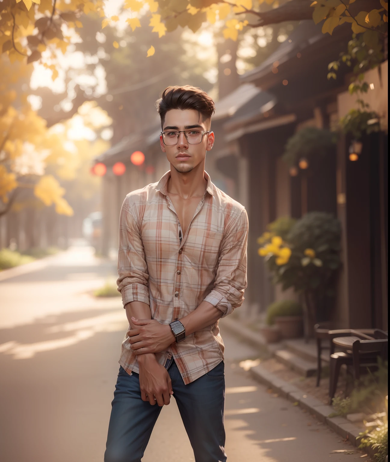 Handsome boy realistic face background change