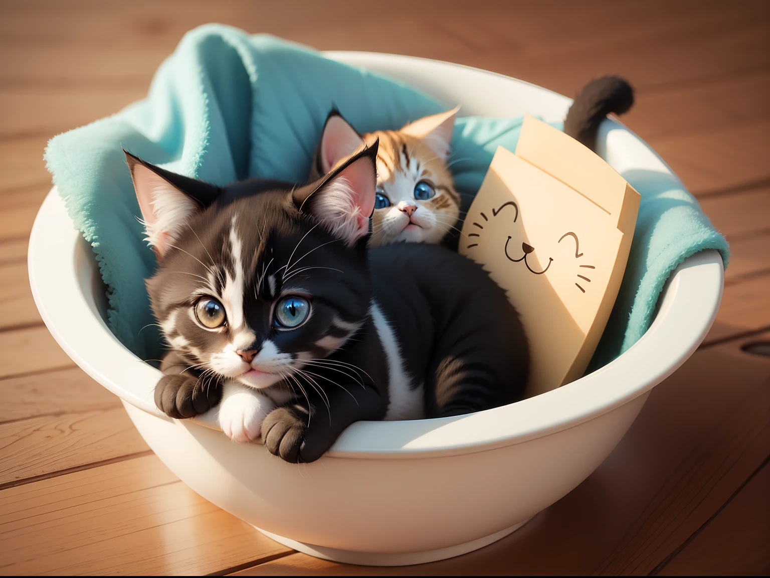 kitten cartoon playing