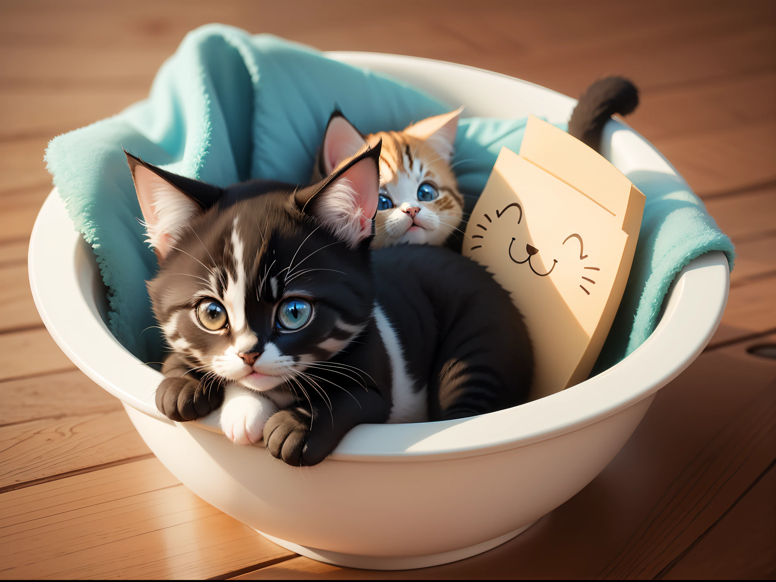 kitten cartoon playing