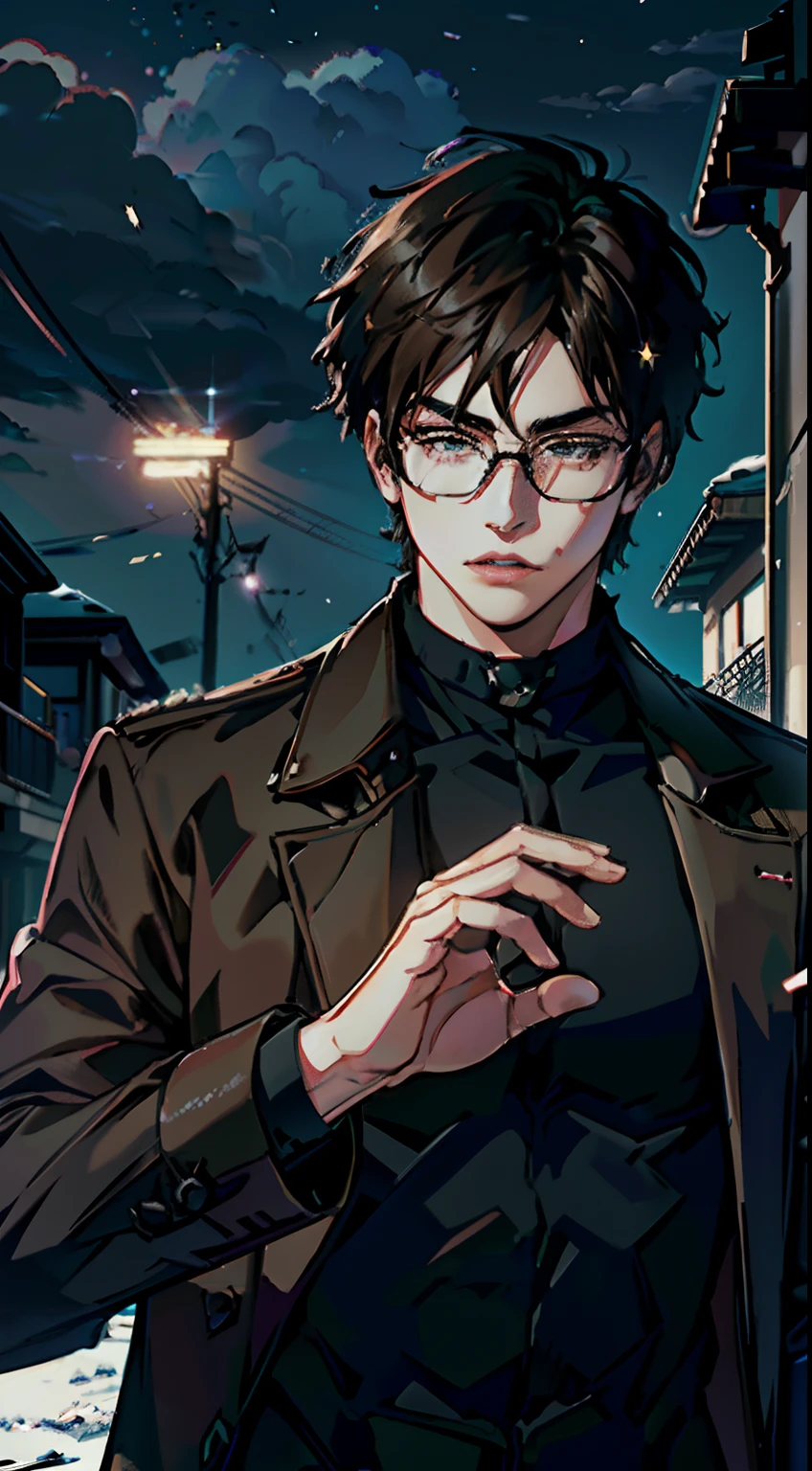 Young male, choker, gloves, glasses, cute,