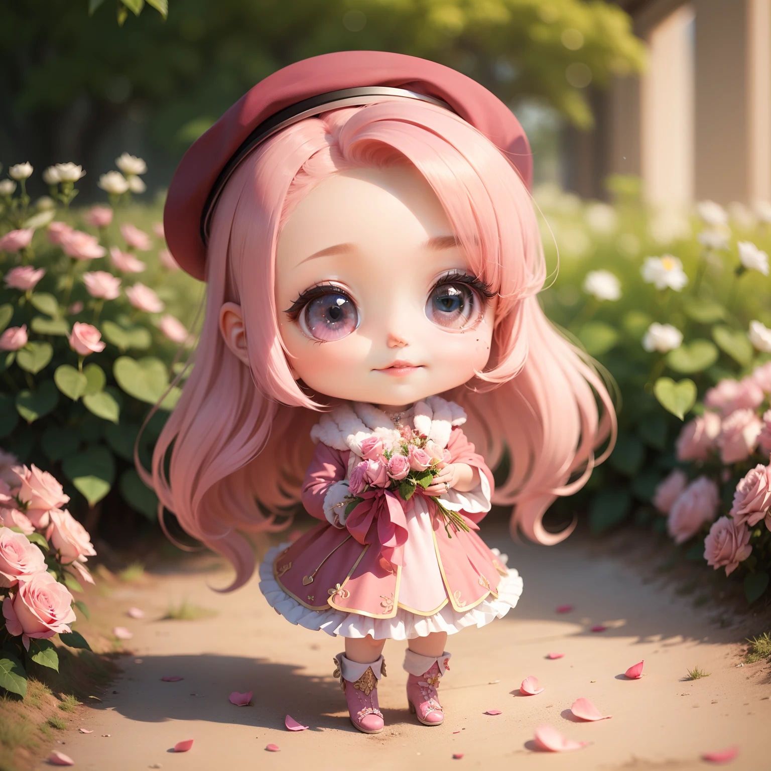Pink rose petals
