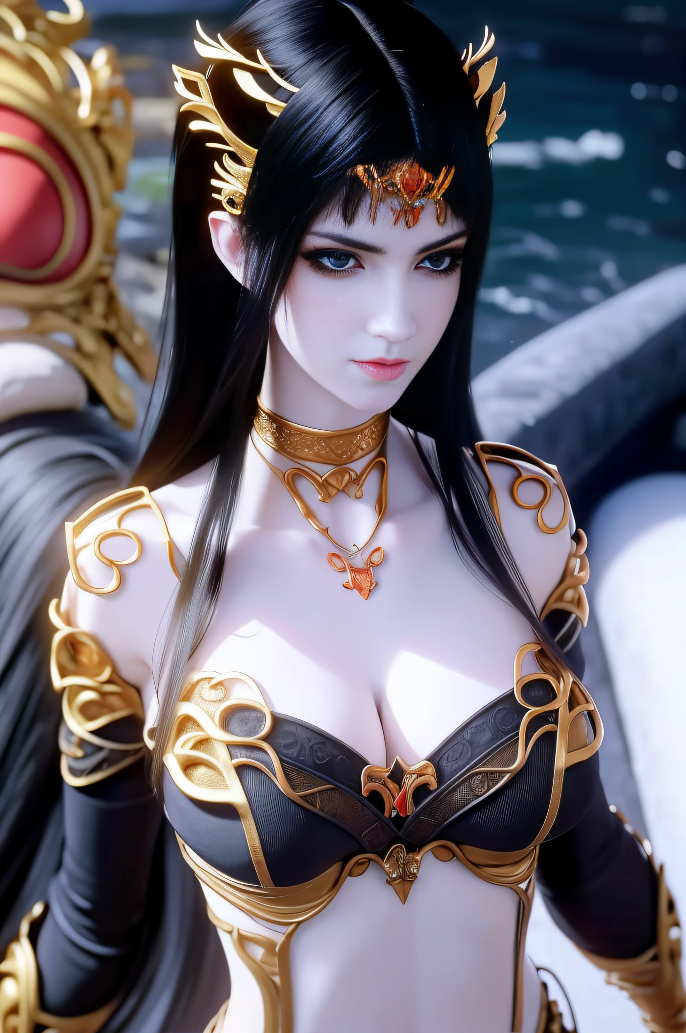 (Masterpiece), ((Ultra-detailed)), (Highly detailed CG illustration), (Best quality:1.2), realistic8K UHD, High definition, High quality texture, Intricate details, Detailed texture, finely detailed, High detail, Extremely detailed CG, Highqualityshadow, Depth of field, Cinematic light, Lens flare, Ray tracing, Perspective, 20s, distinct_image, High_Resolution, solofocus, (NSFW:1.2), 1girll (()), realistic representation of face,
a face with perfect proportion, Slender face, (Detailed face), Blush, Detailed beautiful delicate eyes, blue eye pupil, (Big eyes:1.2), Prominent Nose, (finely detailed beautiful eyes and detailed face), Glossy lips, Tall girl, Perfect body,Plump body, (Narrow waist:1.3),(Glossy glossy skin), big breast, Wet body, Sea, Wet dress