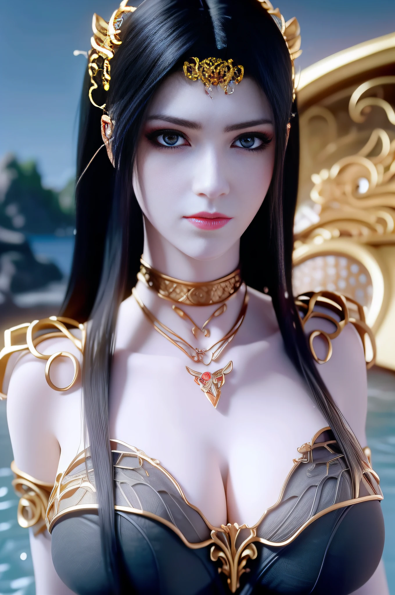 (Masterpiece), ((Ultra-detailed)), (Highly detailed CG illustration), (Best quality:1.2), realistic8K UHD, High definition, High quality texture, Intricate details, Detailed texture, finely detailed, High detail, Extremely detailed CG, Highqualityshadow, Depth of field, Cinematic light, Lens flare, Ray tracing, Perspective, 20s, distinct_image, High_Resolution, solofocus, (NSFW:1.2), 1girll (()), realistic representation of face,
a face with perfect proportion, Slender face, (Detailed face), Blush, Detailed beautiful delicate eyes, blue eye pupil, (Big eyes:1.2), Prominent Nose, (finely detailed beautiful eyes and detailed face), Glossy lips, Tall girl, Perfect body,Plump body, (Narrow waist:1.3),(Glossy glossy skin), big breast, Wet body, Sea, Wet dress