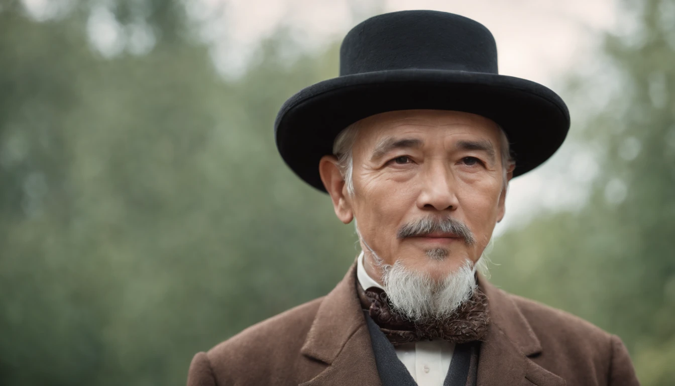 Old gentleman with a goatee, 8K分辨率,Wallpaper masterpiece，Best quality，digitial painting，Highly meticulous，Ultra high quality
