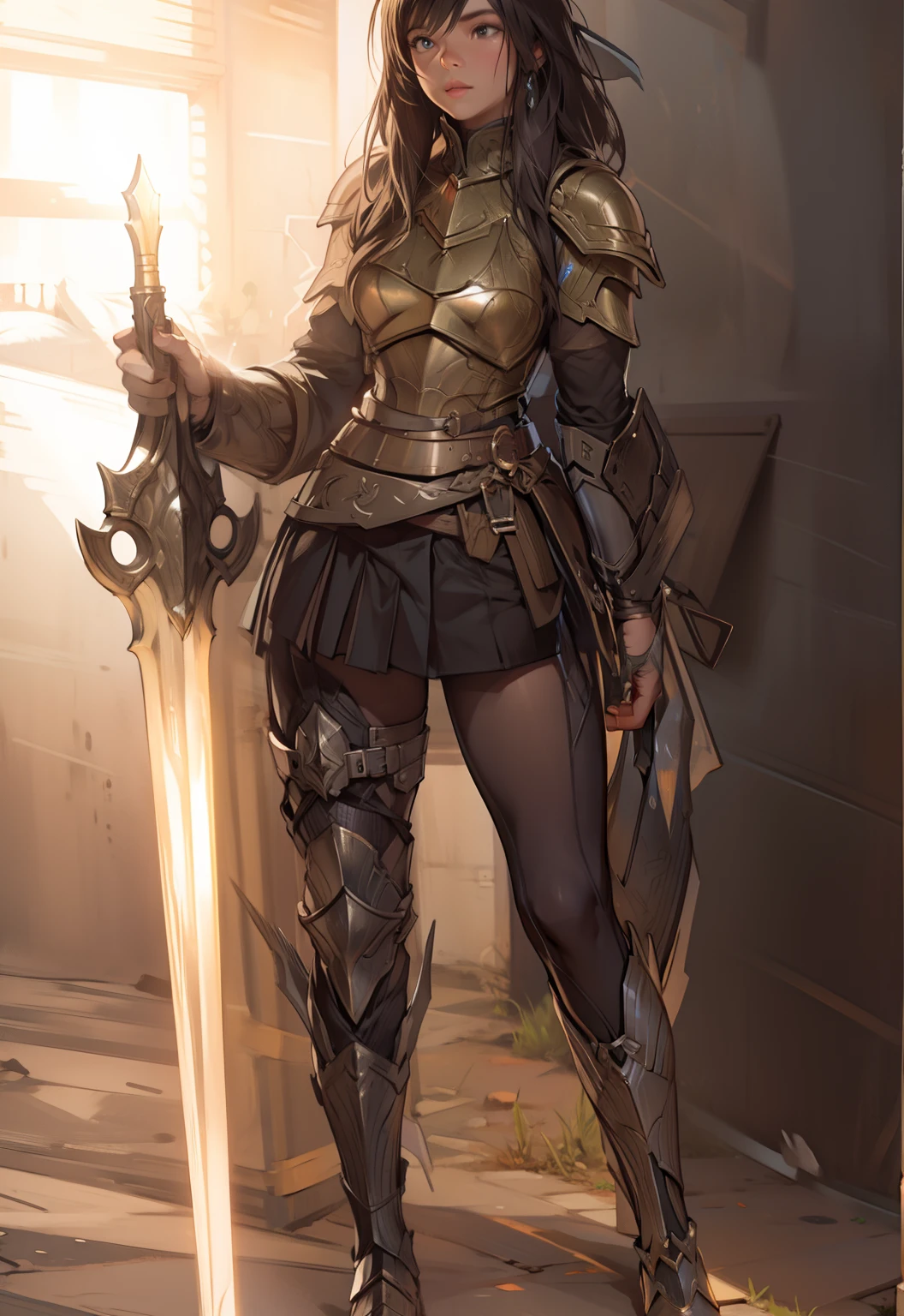Ultra realistic, full body fantasy armor, no helmet