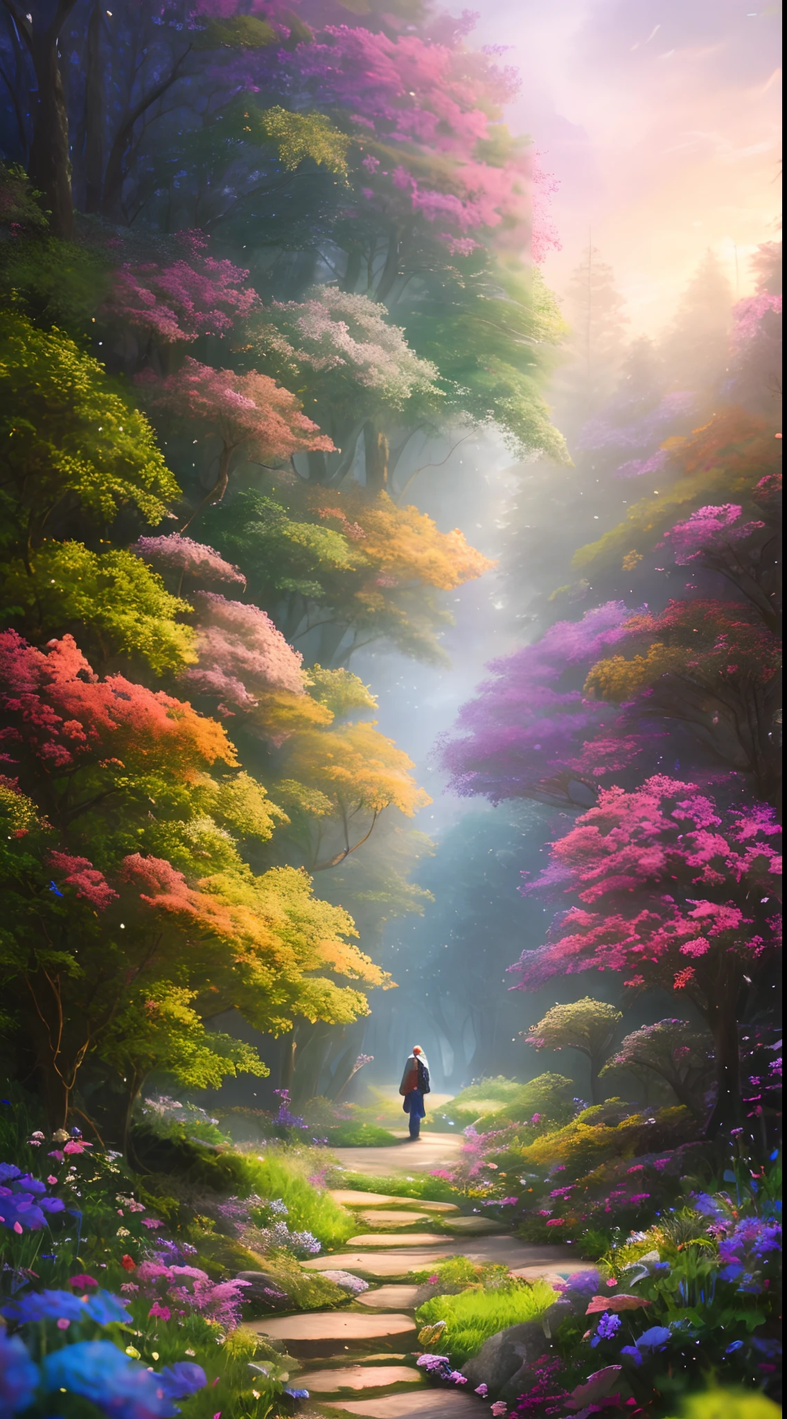 masterpiece, best quality, high quality,extremely detailed CG unity 8k wallpaper, An enchanting and dreamy scene of a fantasy forest, with towering trees, glowing mushrooms, and hidden fairy glens, creating a sense of mystique and enchantment, artstation, digital illustration, intricate, trending, pastel colors, oil paiting, award winning photography, Bokeh, Depth of Field, HDR, bloom, Chromatic Aberration ,Photorealistic,extremely detailed, trending on artstation, trending on CGsociety, Intricate, High Detail, dramatic, art by midjourney