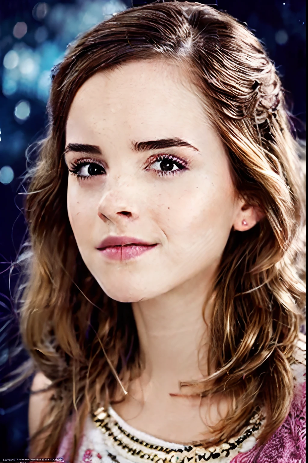 High detail, super detail, super high resolution, girl enjoying her time in the dream galaxy, surrounded by stars, warm light sprinkled on her, background is starry sky with colorful galaxies and galaxy clouds, stars flying around her, delicate face, adding playful atmosphere ,