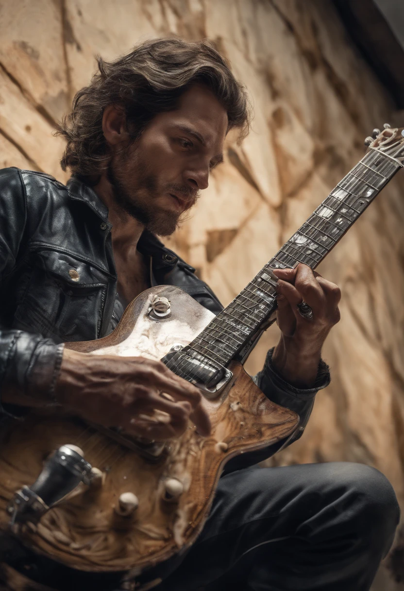 Homem tocando guitarra