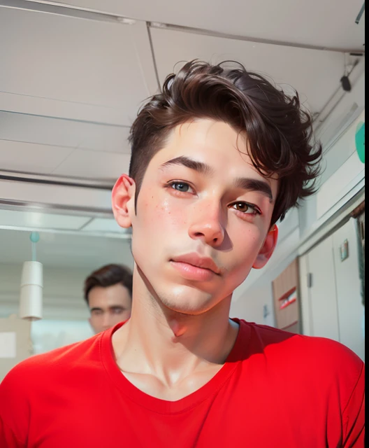cute boy realistic background