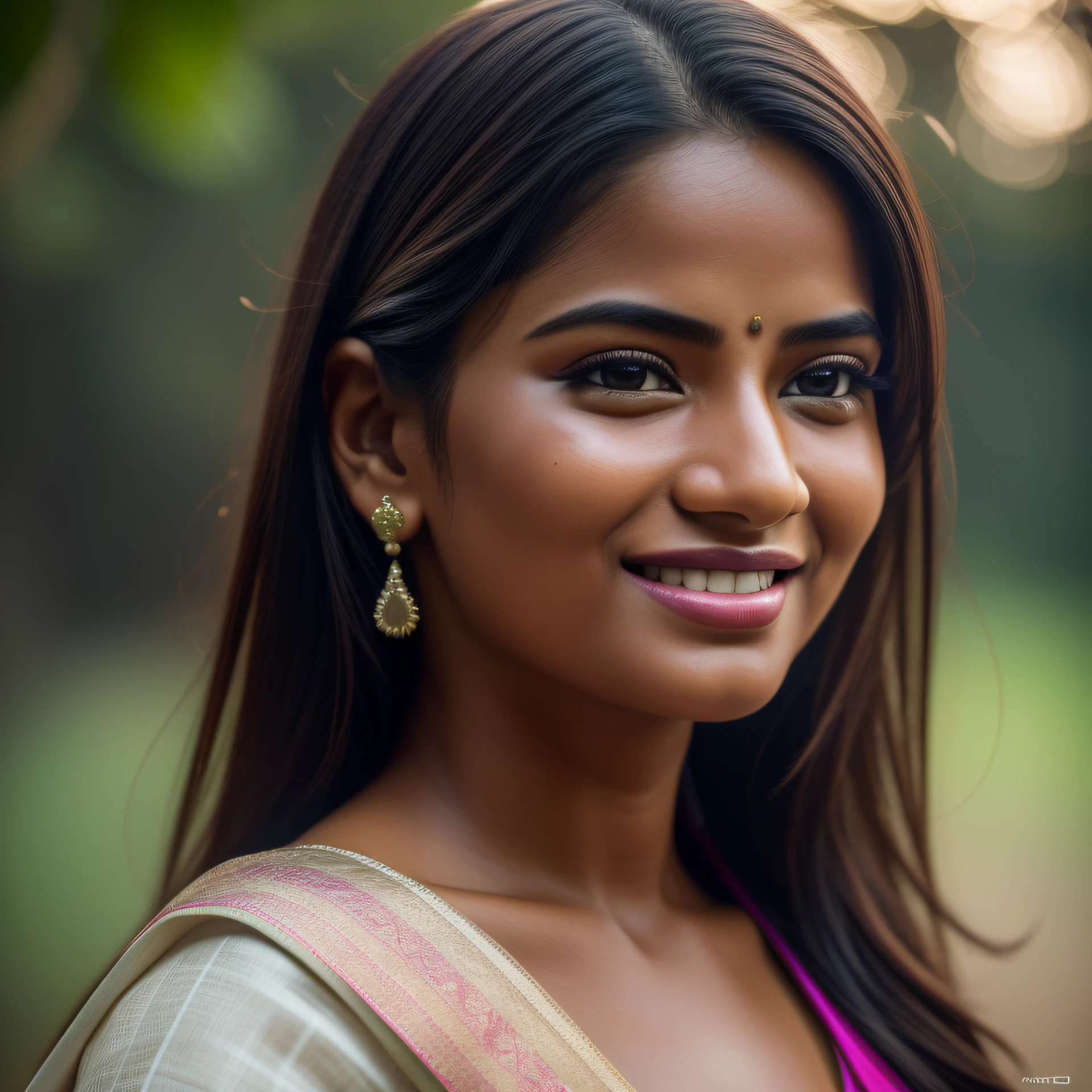 8k, RAW Photo, Best quality, masterpiece,(photorealistic:1.4) , (lip gloss, eyelashes, smiling, bright face, glowing skin, best quality, ultra high resolution, depth of field, chromatic aberration, caustic, wide lighting, natural shading) ultra high res, front view, big breast size, raw photo , a beautiful assamese girl, wearing white assamese saree, seductive smile, looking at the spectator, light makeup, pink lips, photorealistic, photograph, masterpiece, realistic, realism, photorealism, high contrast, photorealistic digital art trending Artstation 8k HD high definition detailed realistic, detailed, skin texture, hyper detailed, realistic skin texture, armature, best quality, ultra high res, (photorealistic) (1.4), high resolution, detailed, raw photo, sharp re, lee jeffries nikon d850 film stock photo 4 kodak port 400 camera f1.6 lens rich colors hyper realistic lifelike texture dramatic lighting irrealengine trends on artstation cinestill 800 village background , blur background, green background,