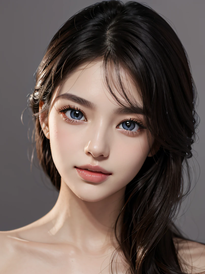 Fashion model 25 years old、[[[[a closeup]]]]、[[[[breastsout]]]]、[[[[coll]]]]、[[[[Shoulder]]]]、perfect  eyes、Perfect iris、Perfect lips、perfect teeth、flawless skin、Soft front light、Glow、nffsw、(Subdued Color:1.2)