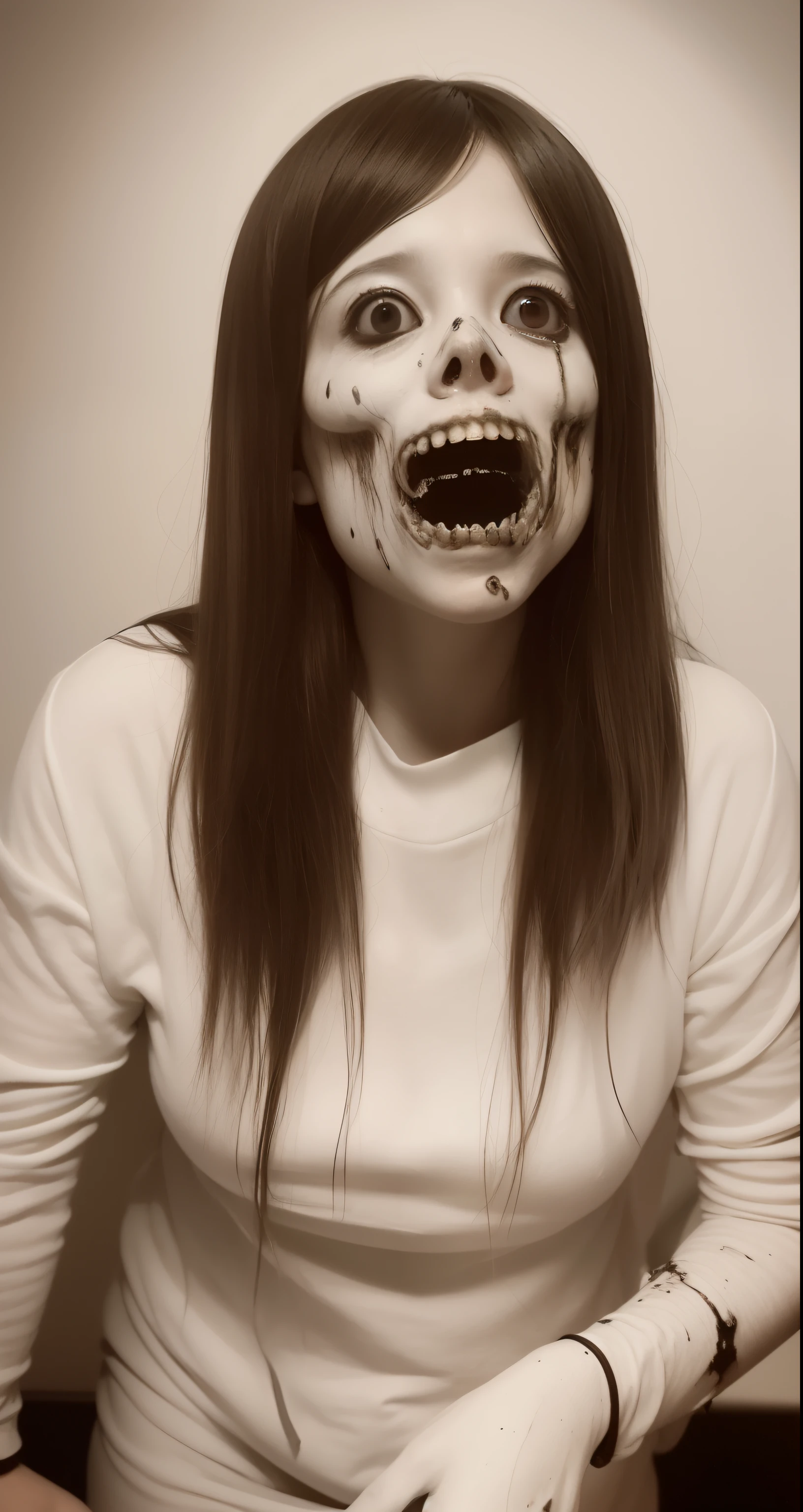 "Nostalgic black and white illustration,The terrifying atmosphere of Junji Ito's work,Horror Horror,Spooky and terrifying,Strange twist,darkly,contortion,dreds,bblurry,paint brush strokes,dense lines,Frightened face,Twisted body,Bloody details,horror scene,Strange creatures,confusion,Spooky story,Stir up tension,ghost,Deep dark circles,Scary background music,Fight to survive,Supernatural,Diabolical,Hints of terrible events,suspenseful,An unidentified creature in a dark corner,Mysterious events,Nightmarish photos。"
