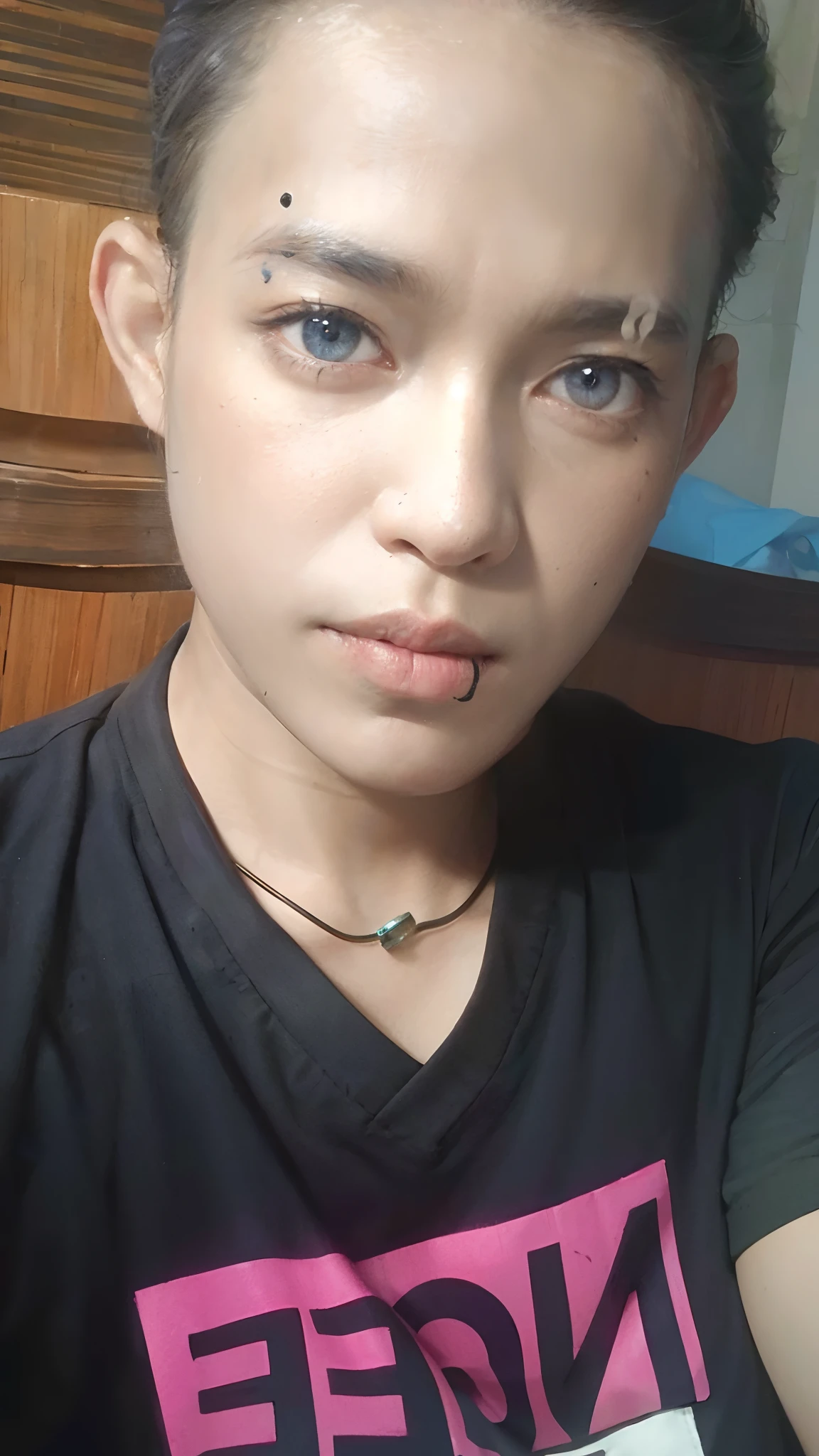 ((Best Quality, 8K, Masterpiece: 1.3)), (crow: 1.3), Focus: 1.2, Perfect Body Beauty: 1.4, (Layered Haircut: 1.2)), (Dark Street: 1.3), Highly Detailed Face and Skin Texture, Full Body, Delicate Eyes, Double Eyelids, Whitened Skin, Long Hair, (Round Face: 1.5), (Loose Crop Top, Shorts: 1.6), RAW picture, ultra realistic, unreal engine 5, face tattoo making