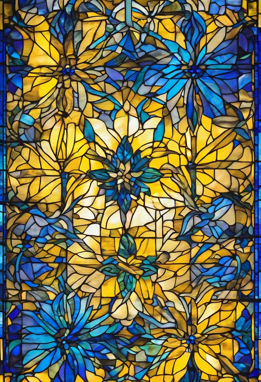 Barba muito longa em tons de azul e amarelo em uma ventania