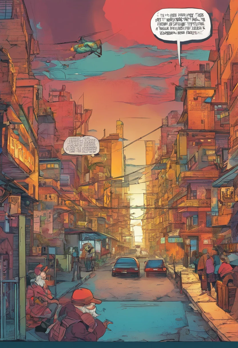 Pessoa rapida com barba longa, capuz, vento, ruas cidade cyber punk, movimento