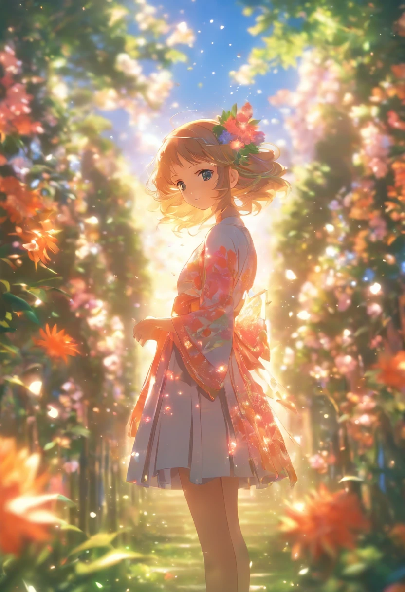 (best quality,8k,highres,masterpiece:1.2),ultra-detailed,realistic:1.37,beija-flor in gardens,vivid colors,detailed feathers,blooming flowers,green foliage,sparkling sunlight,beautiful landscape,concept artists,bokeh