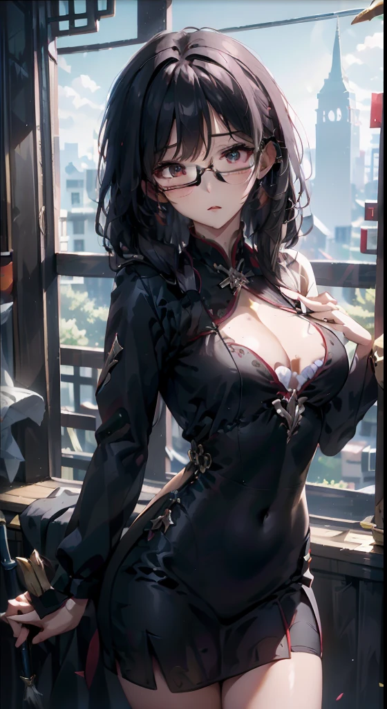 tmasterpiece,high qulity,1. Female teachers teach students in the classroom,Business suit,eye glass,dignified,1 hand holding a teaching stick,1 book in hand,The students in the classroom listened attentively,Defocus,in a panoramic view,k hd,A high resolution,