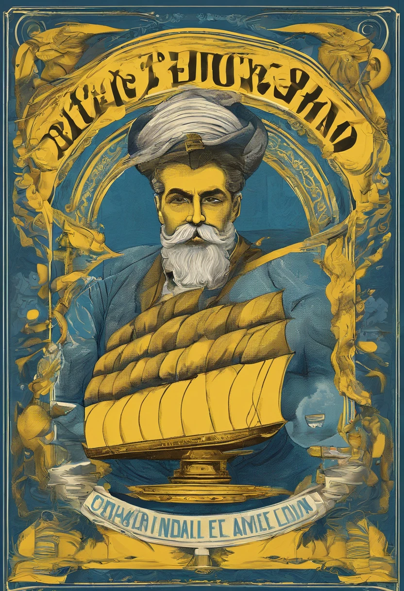 Nariz, bigode, barba, capuz, cachos, corpo desproporcional, animification, tons de azul e amarelo
