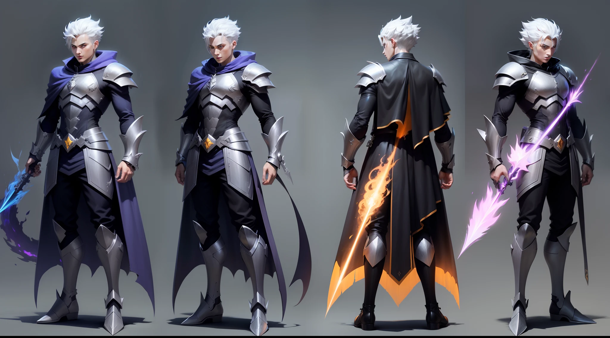 using cape Digimom male color black weapons in hand concept art fantasy, Elemental fire, Skill power fire