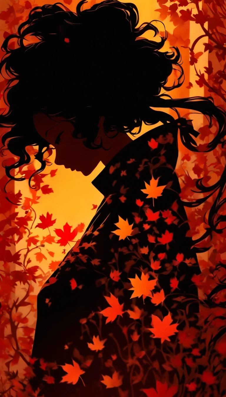 (Silhouette Art,cutouts:1.6)
(((Paper cutting art,A world where only black exists:1.3)
(Cowboy Shot),1 girl,Solo,
(Kimono Girl,profile:1.2),white, Clear and beautiful face,Black cat facing each other at your feet
BREAK
(Colored leaves、amarelo Red:1.3)
Textured glass background,