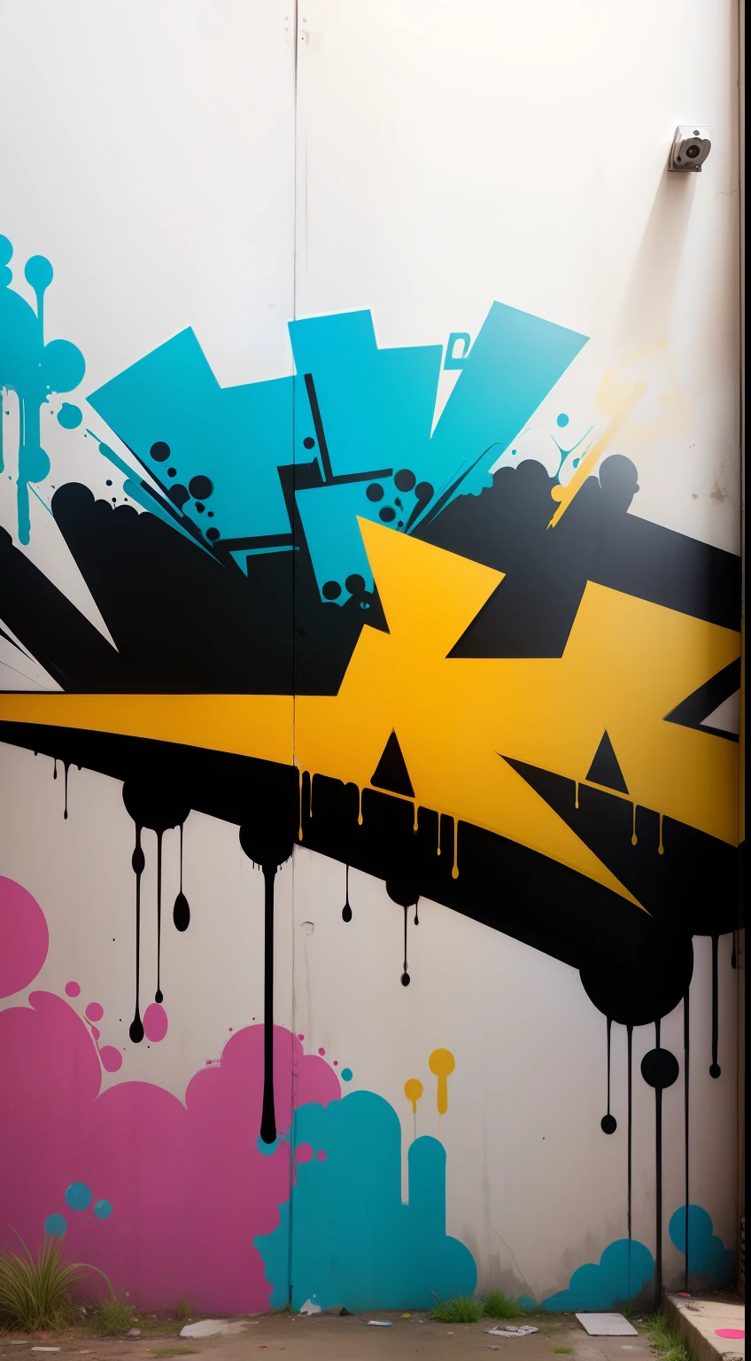 Graffiti wallpaper Big color block