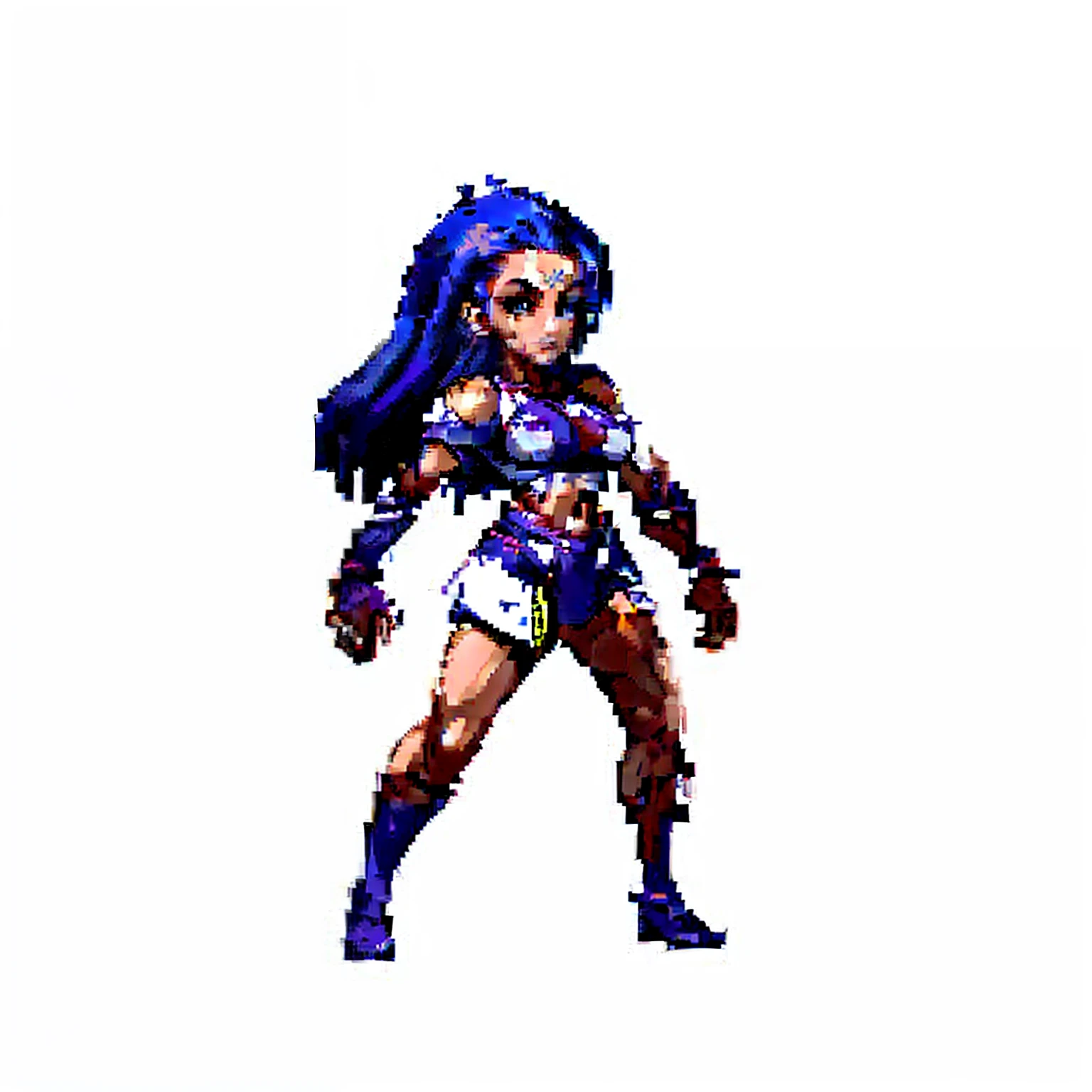 (masterpiece, best quality, ultra-detailed, adult, Cala, 1girl, solo)(pixel) large breasts, (bracelet, collar, full body, surprised, worried, red hair, spiky hair, full body, looking at the viewer, female focus)