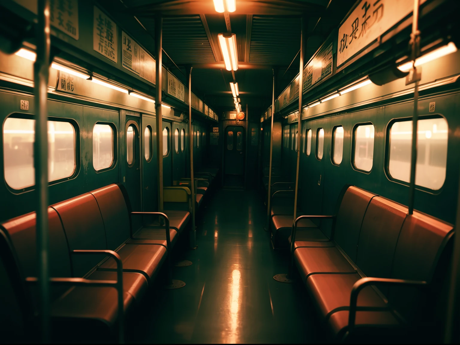 Subway Home。Old train。creepy atmosphera。slightly dark。