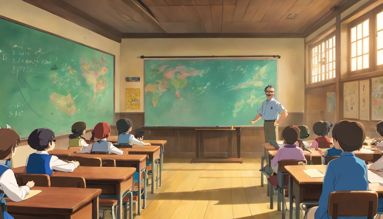 In the classroom，The teacher is lecturing the students