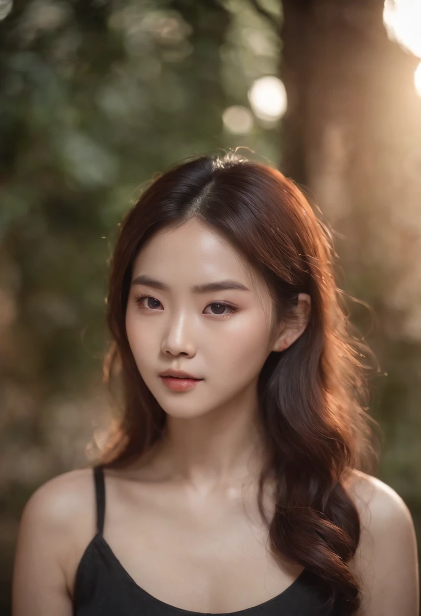 A beautiful Korean girl,Put on light makeup,Tattooed with,s the perfect face,CG,Cinematic lighting,incredibly detailed
