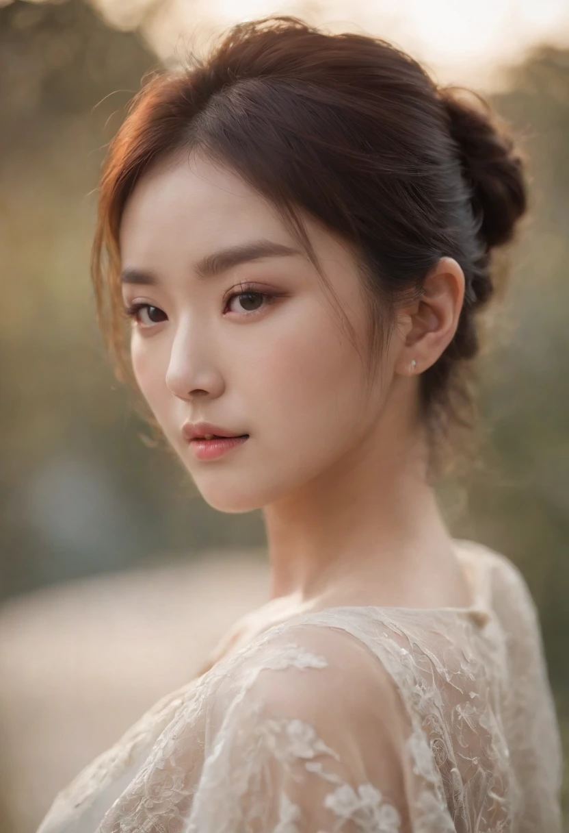 A beautiful Korean girl,Put on light makeup,Tattooed with,s the perfect face,CG,Cinematic lighting,incredibly detailed