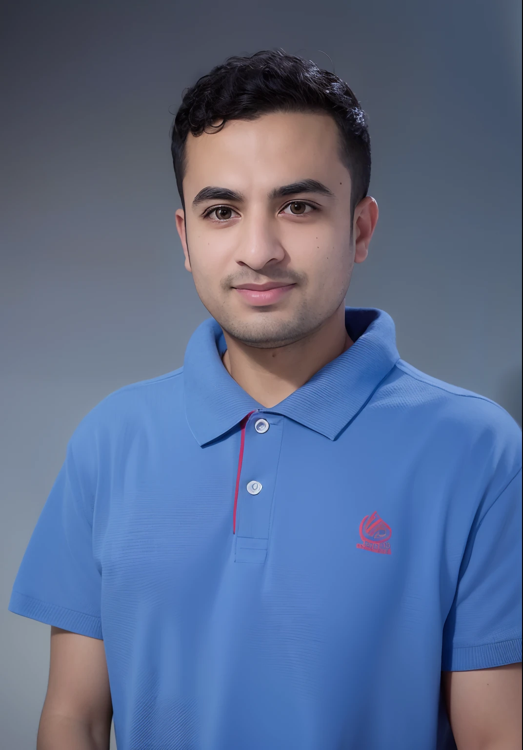 arafed man in a blue polo shirt posing for a picture, professional profile picture, mohamed chahin, johnatan wayshak, portait photo profile picture, professional picture, portait image, professional profile photo, mid shot portrait, headshot profile picture, corporate photo, photo taken with nikon d750, headshot photo