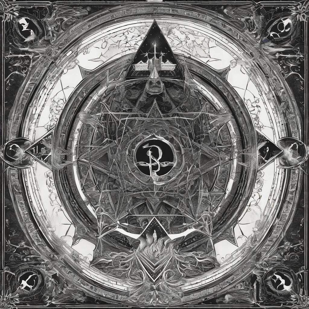 Mago Das Trevas, with burning power in his hands and with triangular symbols
