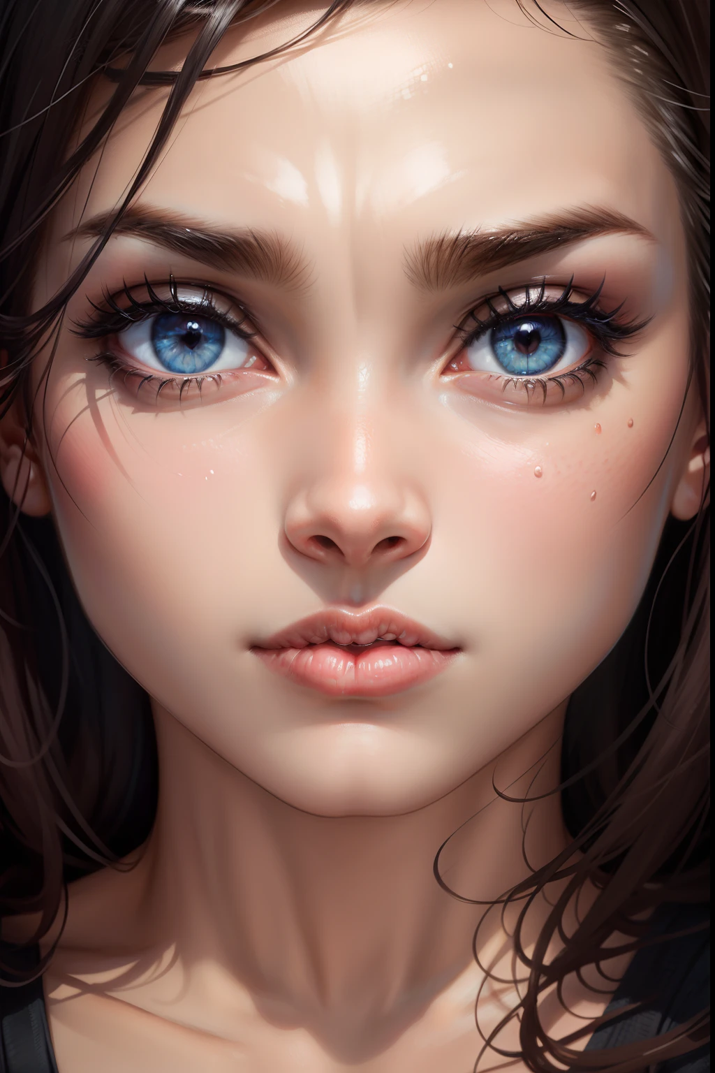 (1girls:1.4), In a mesmerizing (Micro_shot:1.5), In a captivating (Close-up:1.3), the face of the fantasy creature emerges from the shadows, Its charming eyes sparkle with otherworldly wisdom,Its delicate character alludes to the mysterious wonders of its mysterious realm.. Best quality, Masterpiece, super high res, (Photorealistic:1.5), RAW photograph, (sharp:1.2) focus, hdr, (detailed nipples_skins:1.2).