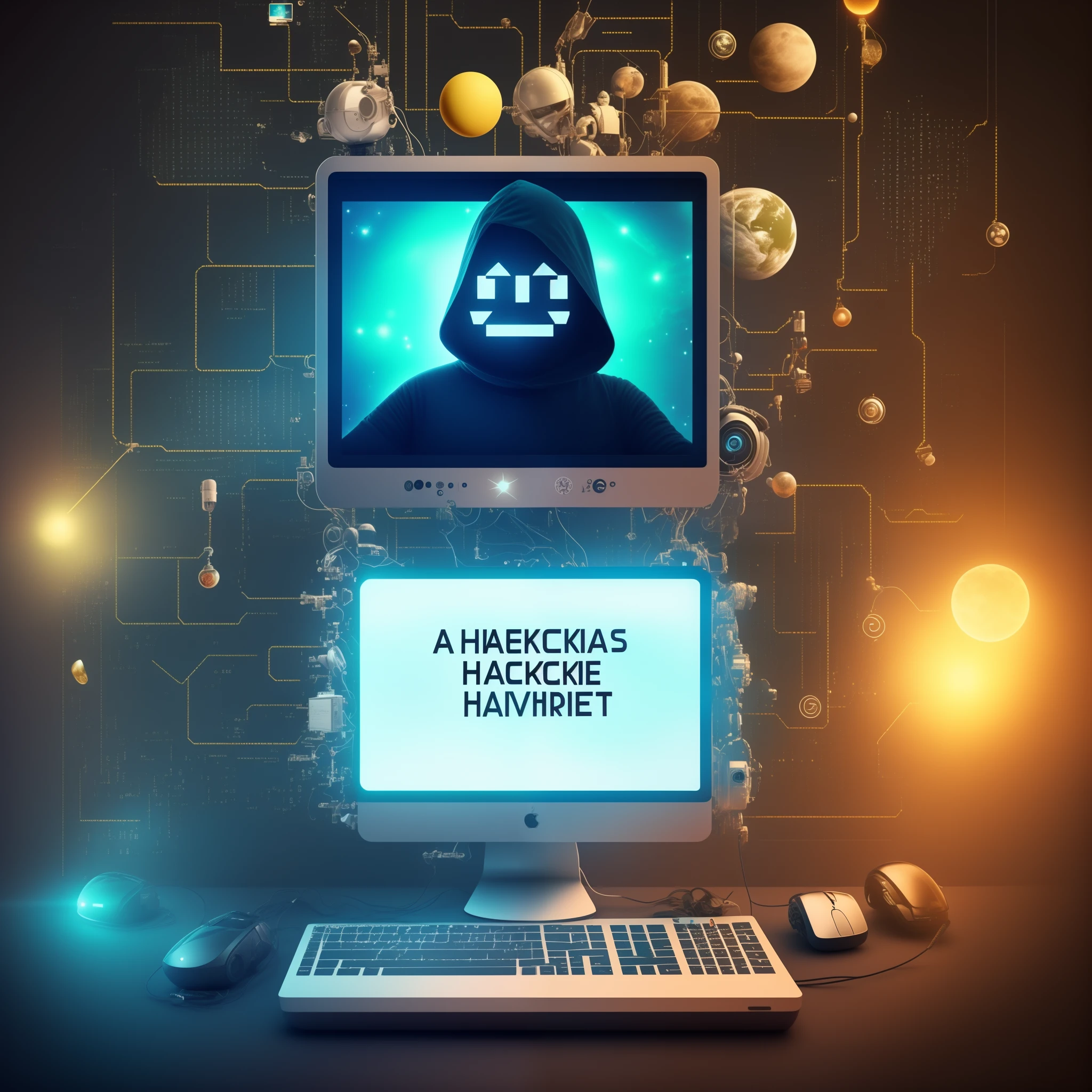 dreamlikeart, hacker's display, control the universe, smile emoticon, you are an idiot!