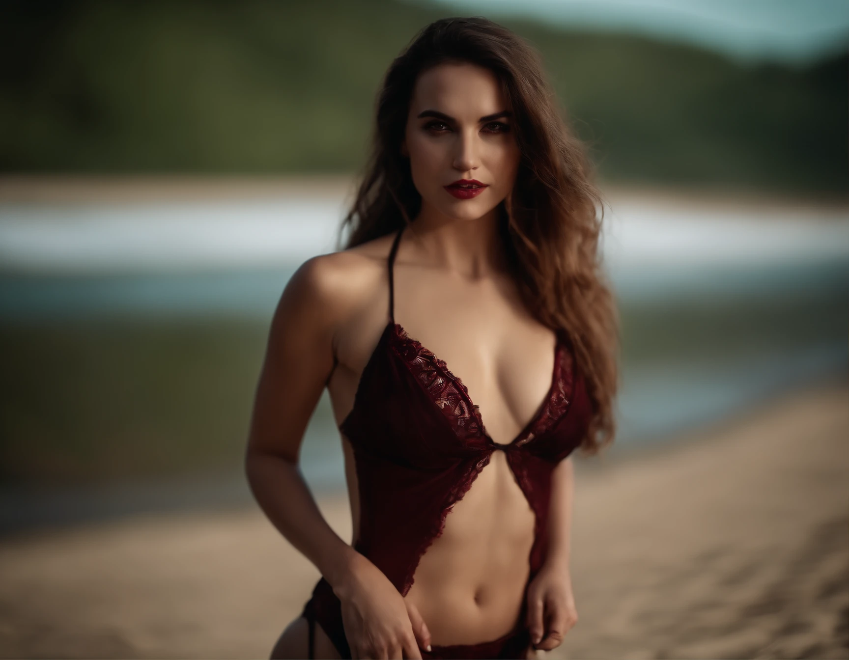 Masterpiece, high quality, girl dresses up as a vampire in a bikini.