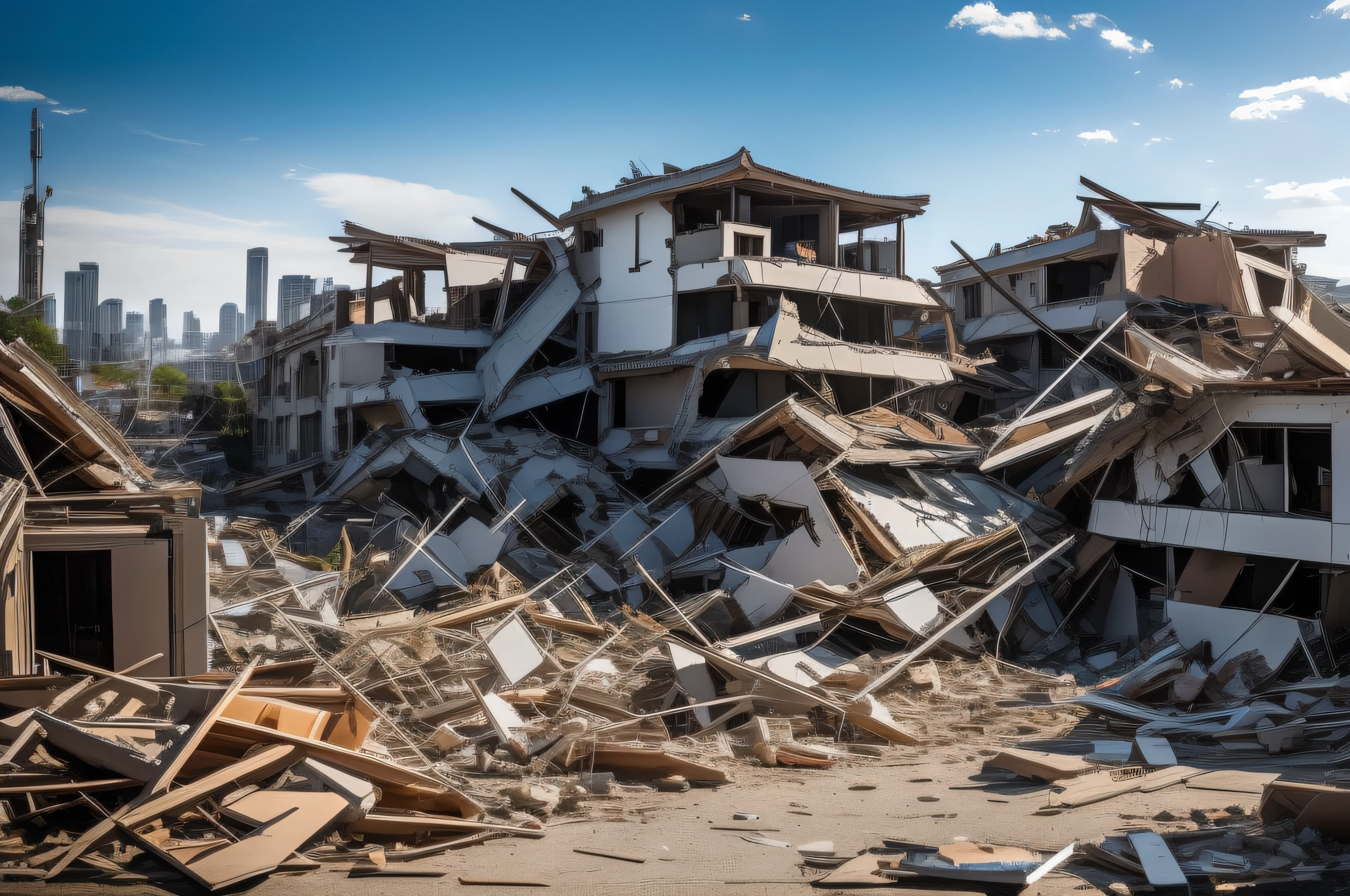 earthquakes、Broken Bill、Earthquake、Destroyed cityscape、collapse、destruction