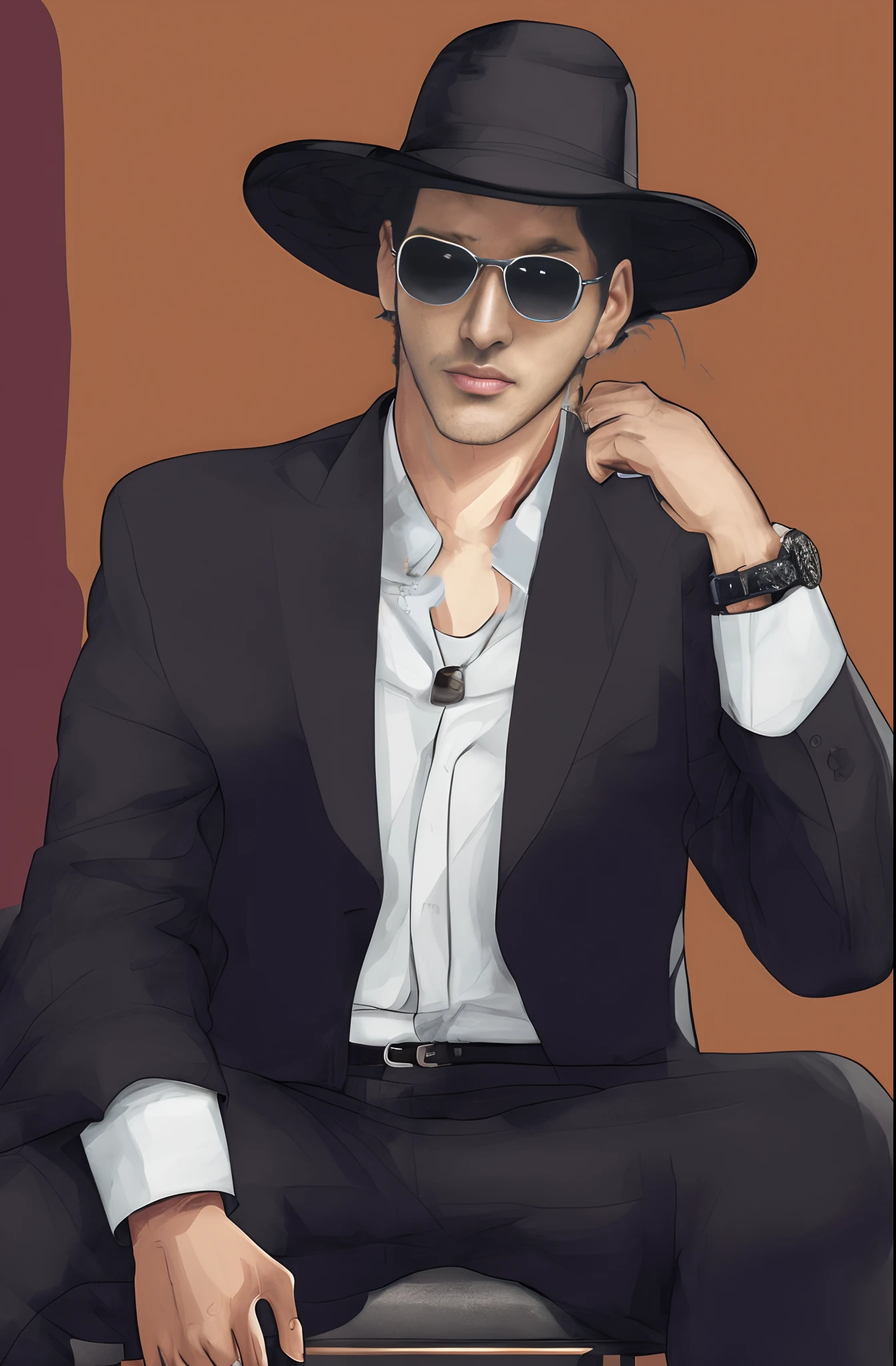 Adult males、bule,cartoon artstyle, cartoon artstyle, in digital illustration style, highly detailed character design,, Portrait Character Design, beautiful digital illustrations, high quality portrait, Cartoon art, Portrait of a character design