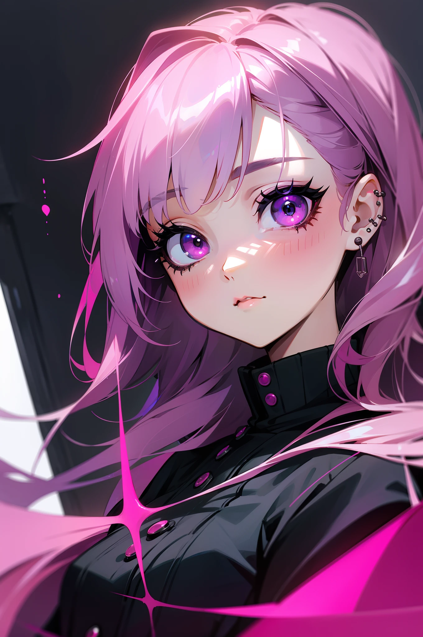 girl with、soio、top-quality、２Piercings、Delicate lashes、Department of Landmines、doress、pop music、Gothic lolita、shuicolor、pink there