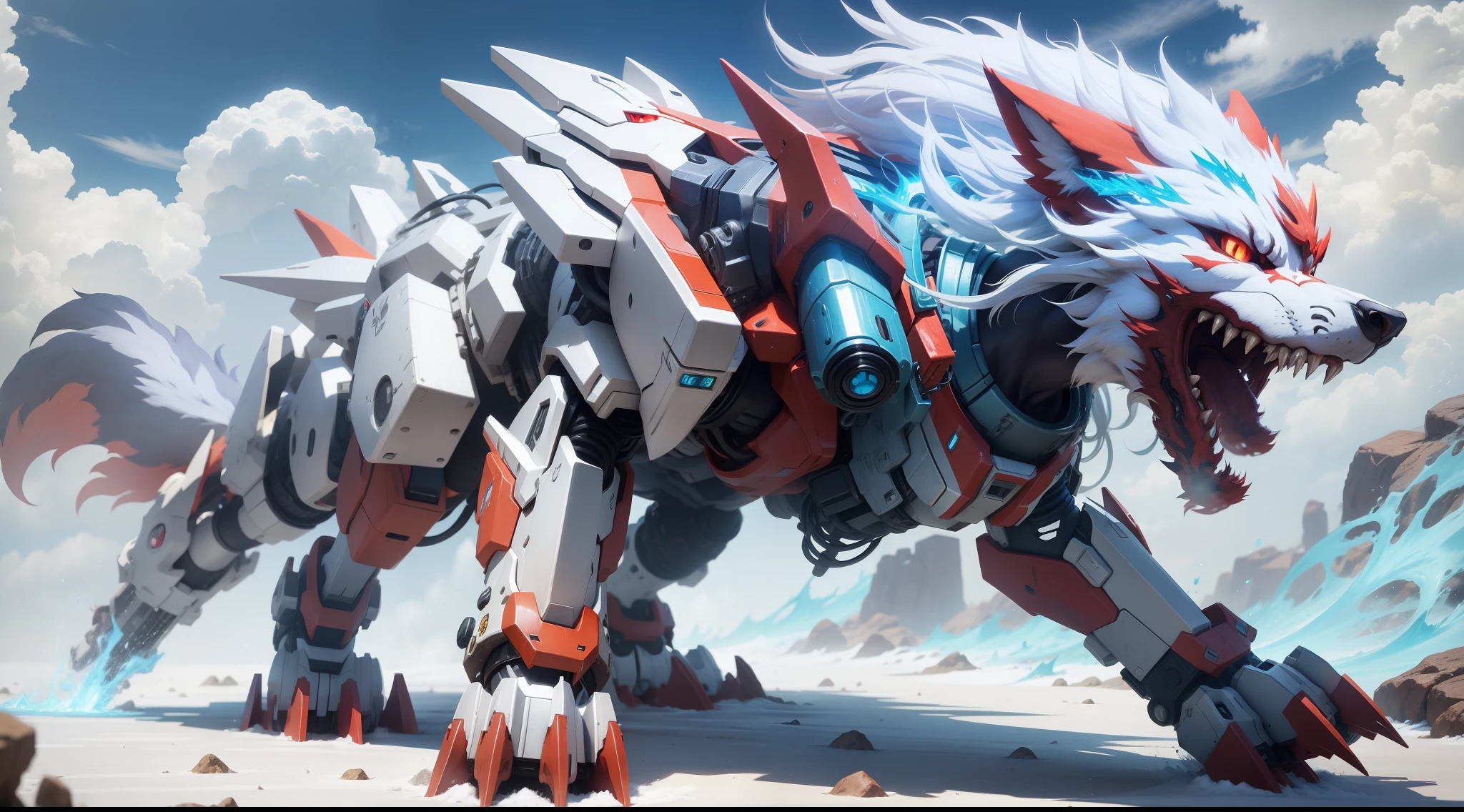 Zoid Digimon red wolf elemental fire, Skill power fire