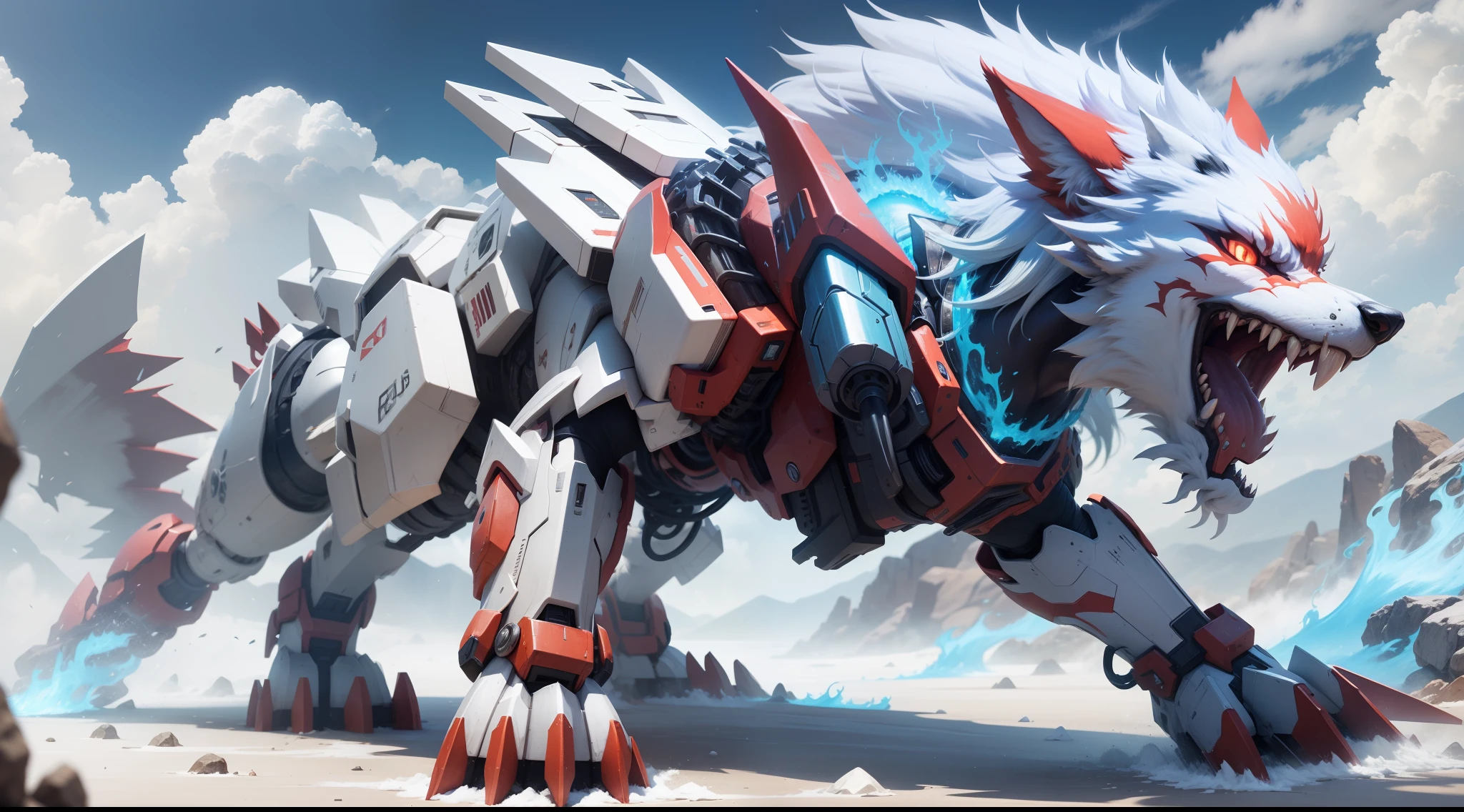Zoid Digimon red wolf elemental fire, Skill power fire