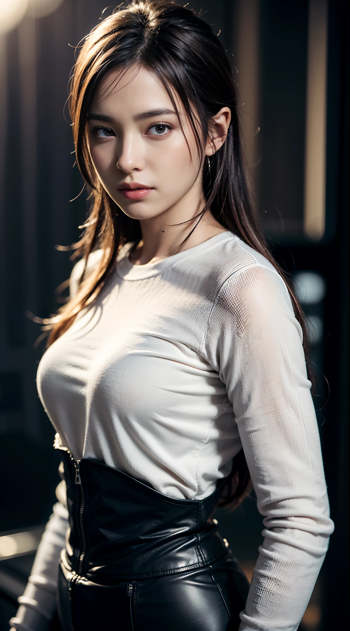 dressed, (photo realistic:1.4), (hyper realistic:1.4), (realistic:1.3), (smoother lighting:1.05), (increase cinematic lighting quality:0.9), 32K, 1girl,20yo girl, realistic lighting, backlighting, light on face, ray trace, (brightening light:1.2), (Increase quality:1.4), (best quality real texture skin:1.4), finely detailed eyes, finely detailed face, finely quality eyes, (tired and sleepy and satisfied:0.0), face closeup, t-shirts, (Increase body line mood:1.1), (Increase skin texture beauty:1.1)