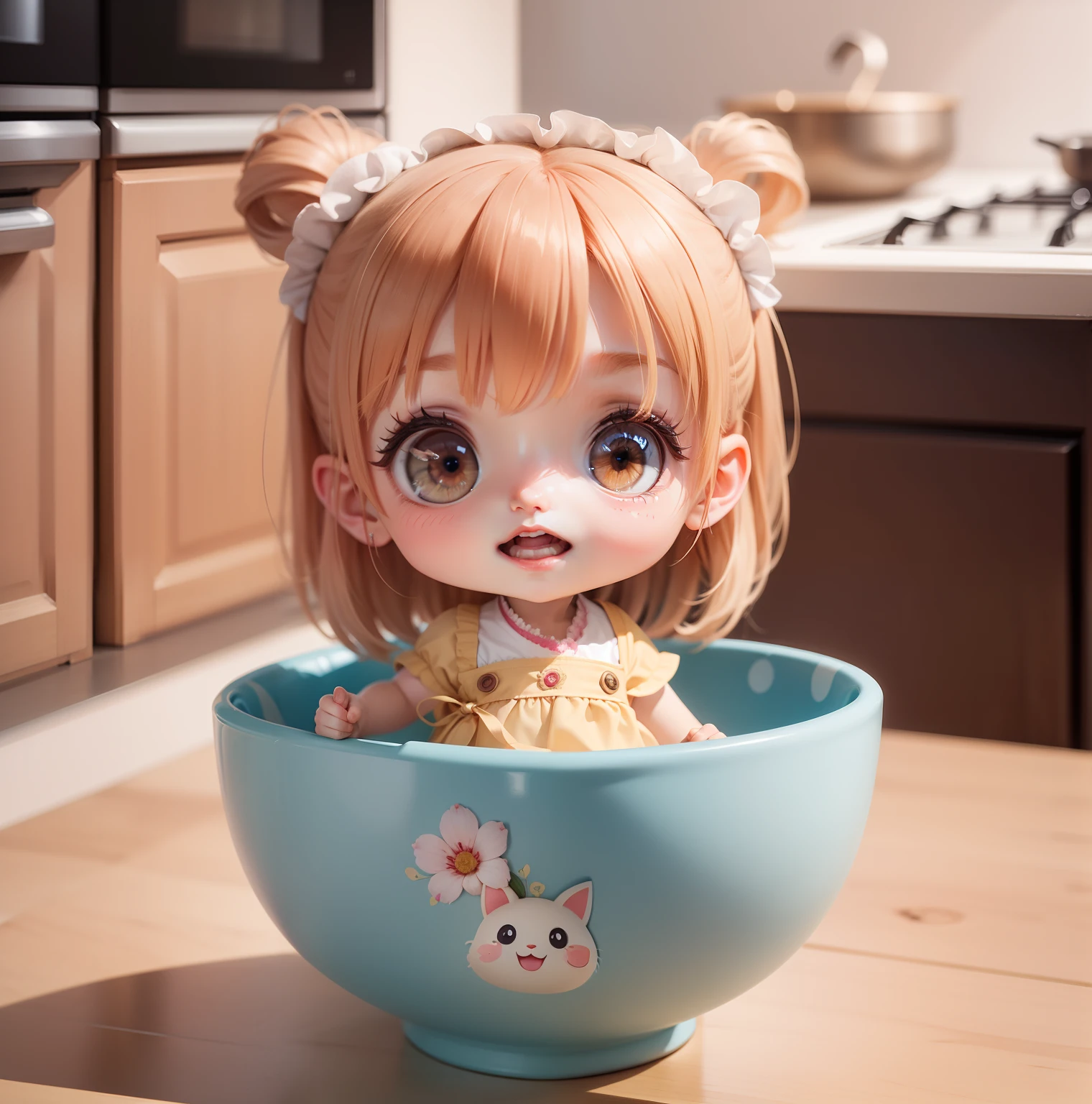 Cute baby chibi anime,Venus,The best smile,Scallop,Long pearl beige hair,Royal Aquarium,There is a pink fish, lovely digital painting, render of a cute 3d anime girl, Cute detailed digital art, Kawaii realistic portrait, Guviz-style artwork, cute 3 d render, trending on cgstation, Loli, Realistic anime 3 D style, Photorealistic anime, Splash art anime Loli